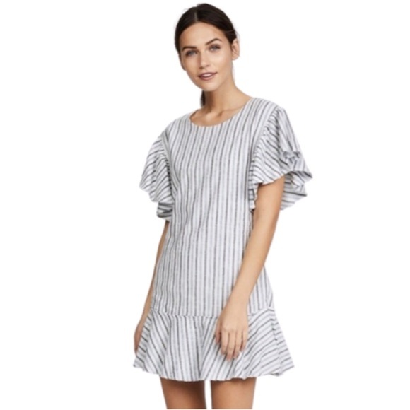 LoveShackFancy Cara Crewneck Striped Cotton Mini Dress (1) - Picture 5 of 15